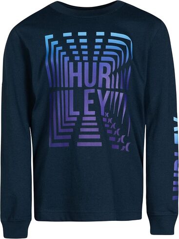 Hurley Boys' Long Sleeve Graphic T-Shirt, Armory Navy, 6 in Saudi Arabia
