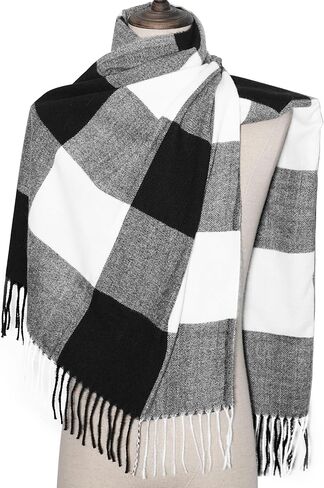 VANLINKER وشاح عصري للنساء شالات طويلة يلتف بطانية ناعمة شبكة كبيرة شتاء دافئ شعرية الكشمير يشعر VL9322 in Kuwait