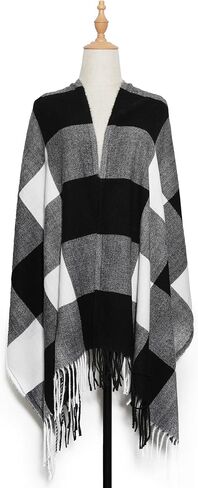 VANLINKER وشاح عصري للنساء شالات طويلة يلتف بطانية ناعمة شبكة كبيرة شتاء دافئ شعرية الكشمير يشعر VL9322 in Kuwait