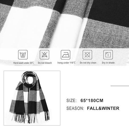 VANLINKER وشاح عصري للنساء شالات طويلة يلتف بطانية ناعمة شبكة كبيرة شتاء دافئ شعرية الكشمير يشعر VL9322 in Kuwait