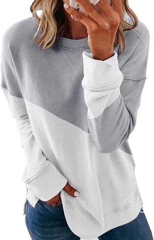 Bunanphy Womens Long Sleeve Crew Neck Oversized Loose Casual Hoodies Pullover Sweatshirt in Kuwait