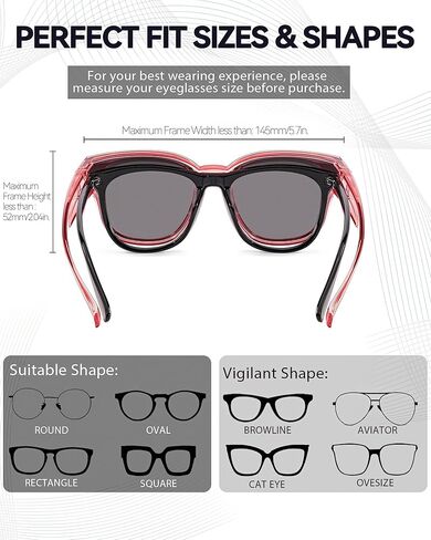 نظارات شمسية مستقطبة من LVIOE للنساء والرجال لارتدائها فوق النظارات الطبية للحماية من الأشعة فوق البنفسجية 400 LS8001 in Kuwait