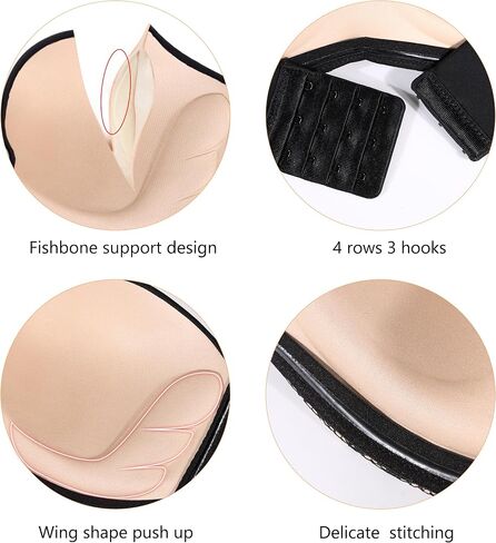 DotVol Women Hand Shape Custom Lift Invisible Wirefree Anti-Slip Strapless Push Up Bra in Kuwait