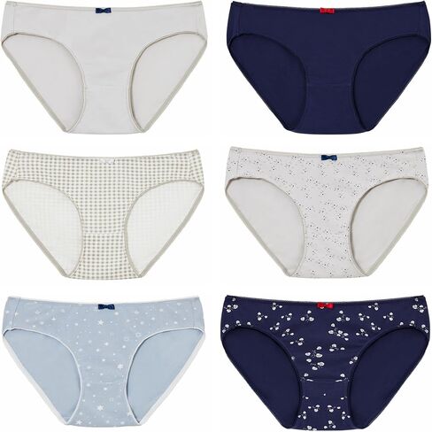 انليكي ملابس داخلية قطنية للنساء، سراويل داخلية منخفضة الارتفاع، سراويل داخلية جيدة التهوية مقاس كبير، ملابس داخلية للنساء 4/6 عبوات in Kuwait