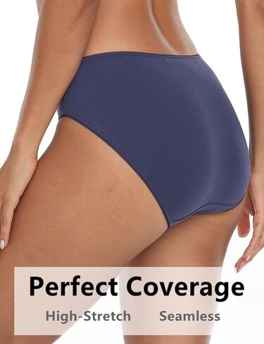 انليكي ملابس داخلية قطنية للنساء، سراويل داخلية منخفضة الارتفاع، سراويل داخلية جيدة التهوية مقاس كبير، ملابس داخلية للنساء 4/6 عبوات in Kuwait