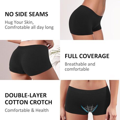 Uizuooy سراويل داخلية قطنية بدون خياطة ملابس داخلية مضادة للتهيج سراويل قصيرة قصيرة للنساء in Kuwait