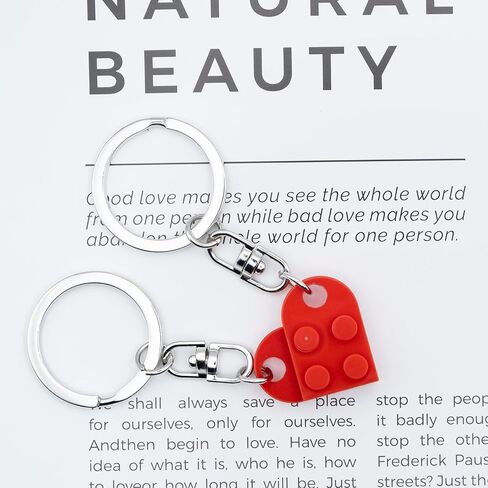 Heart Keychain Set 2 Pcs Matching Couples Stuff Gifts for Boyfriend Girlfriend Valentine Anniversary Christmas Gift in Kuwait