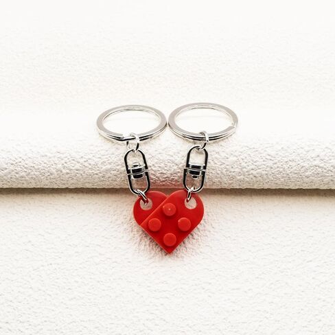Heart Keychain Set 2 Pcs Matching Couples Stuff Gifts for Boyfriend Girlfriend Valentine Anniversary Christmas Gift in Kuwait