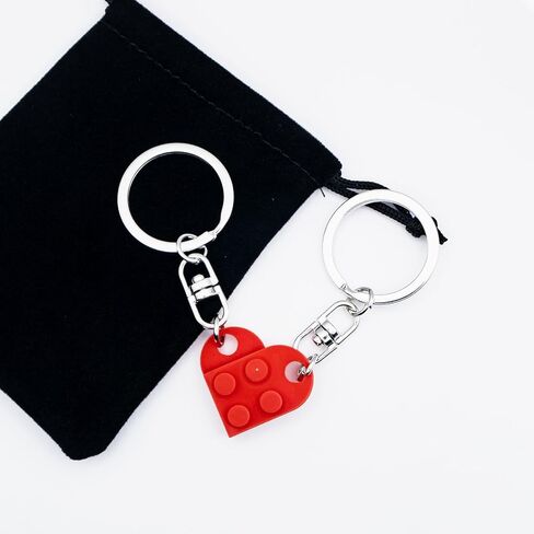 Heart Keychain Set 2 Pcs Matching Couples Stuff Gifts for Boyfriend Girlfriend Valentine Anniversary Christmas Gift in Kuwait