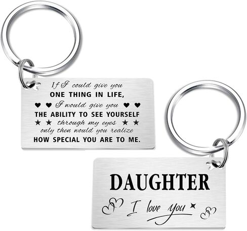 Gezxin I Love You Daughter Gifts- Happy Birthday Daughter Keychain from Mom- Favorite Daughter Christmas Xmas Valentines Mother's Day Easter Wedding Presents in Saudi Arabia