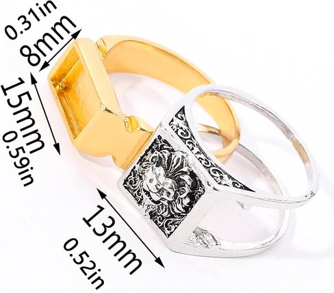 Men's Lion Ring Punk Domineering Lion Animal Ring Gothic Roaring Lion Head Ring with Mini Hidden Storage Box Jewelry Gift for Men Boys in Saudi Arabia