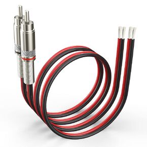 Pixelman(14AWG 5ft Red/Black RCA Plug to Speaker Wire,Speaker Bare Cable to RCA Plug Adapter,Heavy14 Gauge Speaker Wire RCA Jacks Speaker Cord,Speaker Cable Connector for Amplifier TV Subwoofer