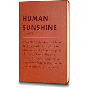 Human Sunshine Leather Notebook for Women Men Inspirational Gifts Leather Journal Notebook Birthday Christmas Gifts HR Manager Gift Coworker Gift (human)
