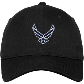 Speedy Pros Soft Baseball Cap Air Force Emblem Embroidery Military Insignias Twill Cotton Dad Hats for Men & Women Buckle Closure Black Design Only