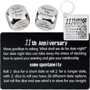 11th Anniversary Dice,11th Wedding Anniversary Dice for Couples,11 Years Anniversary Date Night Dice Gift,11 Years Anniversary for Her,11th Anniversary for Husband,11th Anniversary