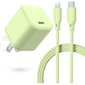 USB C iPhone Fast Charger 20W, GaN Folded Charging Block Portable Power Adapter Plug with USB C to Lightning Cable [Apple MFi Certified] 5FT Cord Charge for iPhone 14/13/12/11 Pro Max Mini, iPad