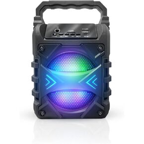Top Tech Audio Jet-4 Bluetooth Portable Speaker, Louder Volume, Crystal Clear Stereo Sound, Rich Bass, 100 Foot Wireless Range, Microphone Input (Black)