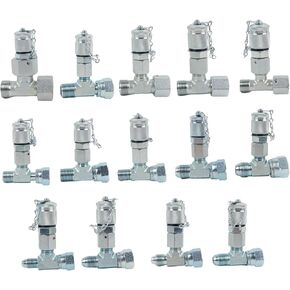 SINOCMP 14Pcs Tee Fittings Hydrulic Presure Test Connector Set, Hydrulic Tee Connectors, Pressure Test Tee Coupling Set for Construction Machinery Excavator