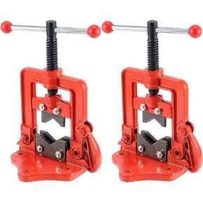 2 Pack Heavy Duty Pipe Vise, Forged Bench Yoke Vise for Fixing Pipes, Suitable for 3/5 Inch - 2 Inches Pipes