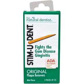 Stim-U-Dent Plaque Removers, Mint Flavor 4-25 Packs [100 Picks] (Pack of 10)