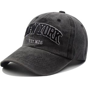 Vintage New-York-Embroidered Distressed-Cotton Unstructured-Baseball-Caps Unisex Adjustable-Strapback Twill-Dad-Hat