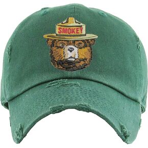 Smokey Bear Dad Hat Embroidered Adult Vintage U.S. Forest Service Cap Adjustable Hat (Hunter Green)