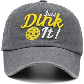 NVJUI JUFOPL Pickleball Hat, Pickleball Gifts for Men & Women, Washed Embroidered Baseball Cap Gray