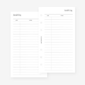 مخطط سجل الصحة الشخصية، قم بإدراج إعادة تعبئة جدول الأعمال لـ Filofax Personal، مقاس LV MM 6 جداول حلقات، 3.75 × 6.75