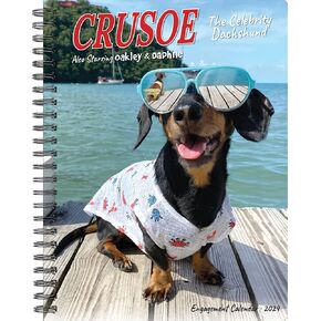 Crusoe the Celebrity Dachshund Softcover Weekly Planner 2024 Spiral-Bound Engagement Calendar (6.5" x 8.5") in Saudi Arabia