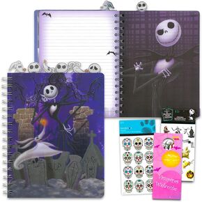Nightmare Before Christmas Journal Set - Bundle with Jack Skellington Notebook, Nightmare Before Christmas Stickers, and More for Kids Adults