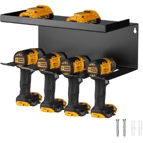 Power Tool Organizer for Garage - Metal Tool Organizer, With Drill Charging Slots - 50 lb Weight Capacity - Great Workshop Organization and Storage Gift for Men