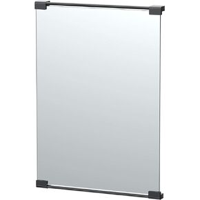 Gatco 1521MX Fixed Mount Rectangle Mirror, 30 Inch, Matte Black/Wall Mounted 30" x 22" Rectangle Bathroom Vanity Mirror with Matte Black Brackets/Hangs Horizontally or Vertically