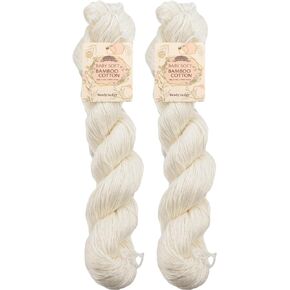 JubileeYarn Undyed Bamboo Cotton Sport Yarn - 100g/Hank - 4 Hanks