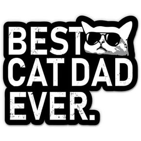 Best Cat Dad Ever Sticker - 3" Laptop Sticker - Waterproof Vinyl for Car, Phone, Water Bottle - Funny Cat Dad Decal