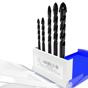 Masonry Drill Bit Set Concrete Drill Bits Carbide Drill Bits for Concrete, Glass, Tile, Brick, Wood, Plastic, Cement, Drill bit 5pcs(5mm-12mm)