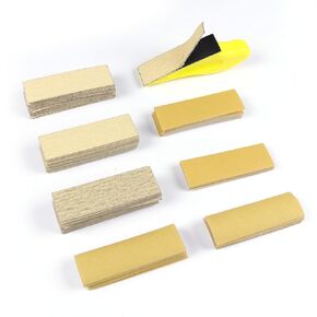 Micro Detail Sander Hand Sanding Block Kit 100 PCS 3.5"x 1"Mini Sandpaper Assortment 80 120 180 240 320 400 600 Grit for DIY Crafts Wood Finishing with Hand Sander Tool Small Sanders for Tight Spaces