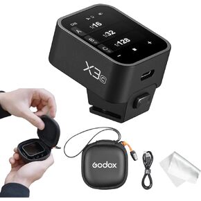 Godox X3C X3 C X3-C Official TTL Wireless Flash Trigger Compatible for Canon Camera, OLED Touchscreen Flash Transmitter,Built-in Lithium Battery+Quick Charge(X2T-C/Xpro-C/XProII-C Upgrade Version)
