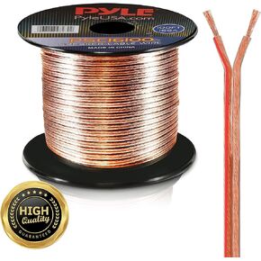 PYLE Speaker Zip Wire - 2 Tone Color Multi-Purpose 16 Gauge Audio Wire, 100 ft. Spool of Speaker Cable for Home Entertainment & Hi-Fi Systems | PSC16100
