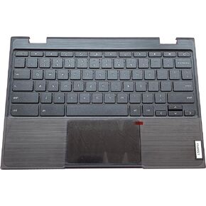 Replacement Laptop Upper Case Palmrest Keyboard Assembly Part for Lenovo Chromebook 100E 2th AST 5CB0Z21474 Black
