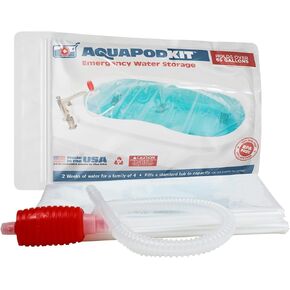 AquaPod Kit 2.0 - المثانة في حوض الاستحمام خالية من مادة BPA ومصنوعة في الولايات المتحدة الأمريكية! المثانة لتخزين المياه، النجاة من الإعصار (65 جالونًا من الماء - يمكن للأحواض الأكبر حجمًا استيعاب ما يصل إلى 100 جالونًا من الماء) (معبأة في كيس)