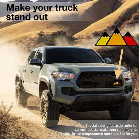 شعار الديكور لشارة الشبكة ثلاثية الألوان من NECESA لسيارة شاحنة التسمية Tacoma 4Runner Tundra Rav4 Highlander's T-G3Y شعار شارة ثلاثية الألوان (أبيض-رمادي فاتح-أسود) (AS-01) in Saudi Arabia