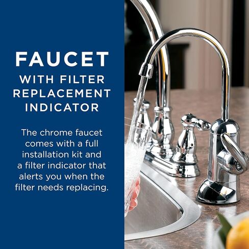 GE Reverse Osmosis System & Under Sink Water Filter | Faucet & Easy Install Kit Included | Premium Filtration Reduces Lead, Chlorine & More | Replace Filters Every 6 Months | GXRM10RBL in Saudi Arabia