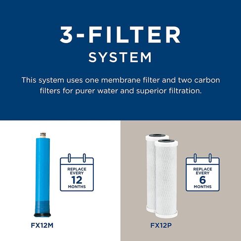 GE Reverse Osmosis System & Under Sink Water Filter | Faucet & Easy Install Kit Included | Premium Filtration Reduces Lead, Chlorine & More | Replace Filters Every 6 Months | GXRM10RBL in Saudi Arabia