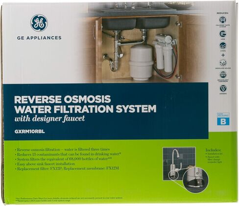 GE Reverse Osmosis System & Under Sink Water Filter | Faucet & Easy Install Kit Included | Premium Filtration Reduces Lead, Chlorine & More | Replace Filters Every 6 Months | GXRM10RBL in Saudi Arabia
