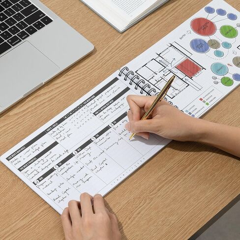 Nekmit Weekly Planner Spiral Bound, Undated Daily & Weekly Planner, Productivity Weekly Organizer, To Do List Notebook for office work, 11.2"x6.3", with Gift Box, Black in Kuwait