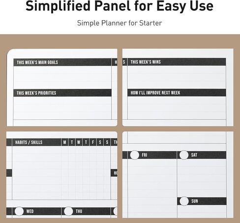 Nekmit Weekly Planner Spiral Bound, Undated Daily & Weekly Planner, Productivity Weekly Organizer, To Do List Notebook for office work, 11.2"x6.3", with Gift Box, Black in Kuwait