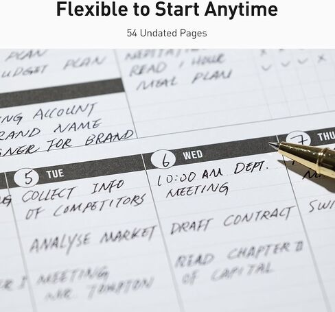 Nekmit Weekly Planner Spiral Bound, Undated Daily & Weekly Planner, Productivity Weekly Organizer, To Do List Notebook for office work, 11.2"x6.3", with Gift Box, Black in Kuwait