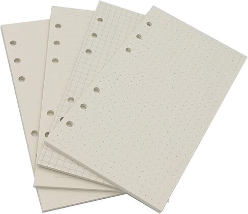 A6 Looseleaf Binder Paper Refills Set from Chris.W, 80 Sheets, Dot Grid/Square Grid/Ruled/Blank Mixed (6.73x3.7 Inch) in Saudi Arabia
