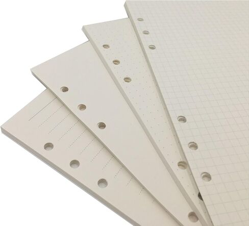 A6 Looseleaf Binder Paper Refills Set from Chris.W, 80 Sheets, Dot Grid/Square Grid/Ruled/Blank Mixed (6.73x3.7 Inch) in Saudi Arabia