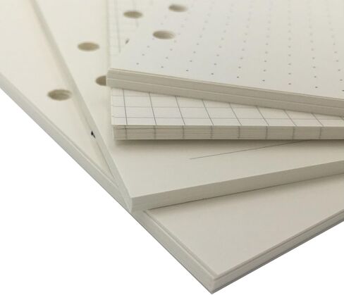 A6 Looseleaf Binder Paper Refills Set from Chris.W, 80 Sheets, Dot Grid/Square Grid/Ruled/Blank Mixed (6.73x3.7 Inch) in Saudi Arabia